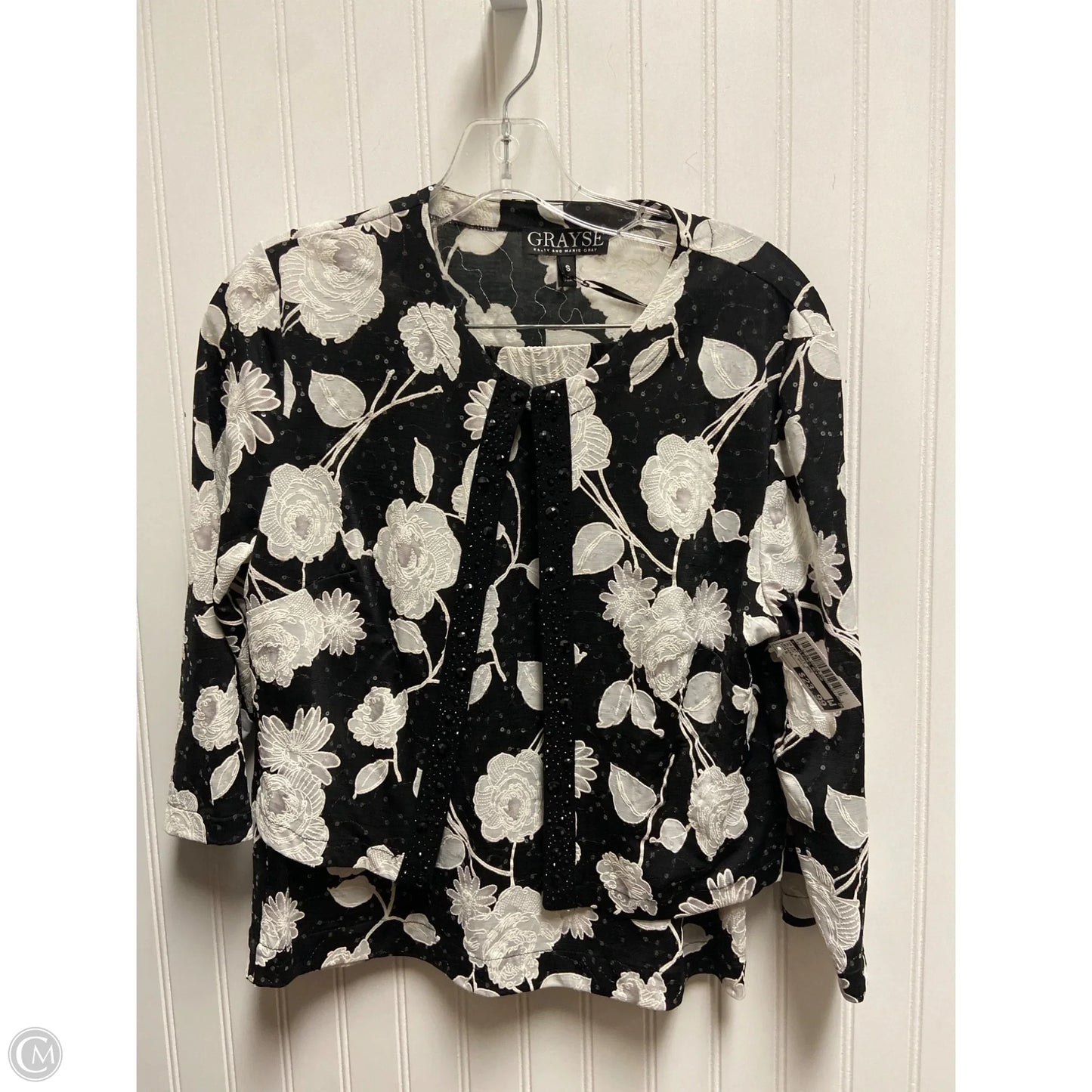 Skirt Suit 2pc By Clothes Mentor In Black & White, Size: S