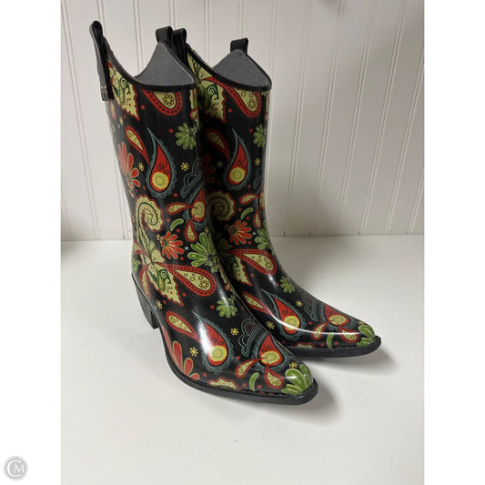 Boots Rain By Clothes Mentor In Multi-colored, Size: 9