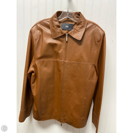Jacket Leather By Clothes Mentor In Brown, Size: M
