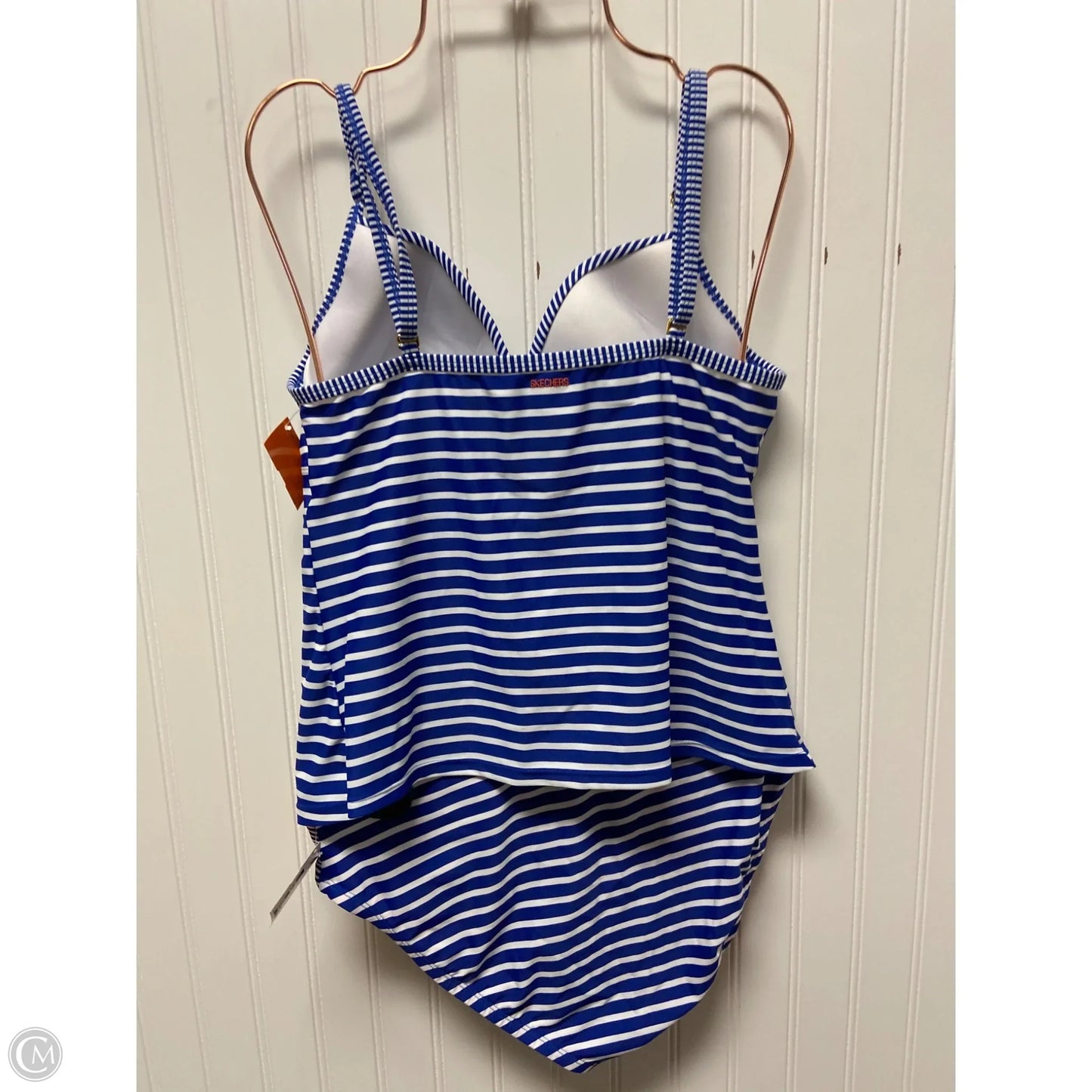 Swimsuit Top By Skechers In Striped Pattern, Size: L