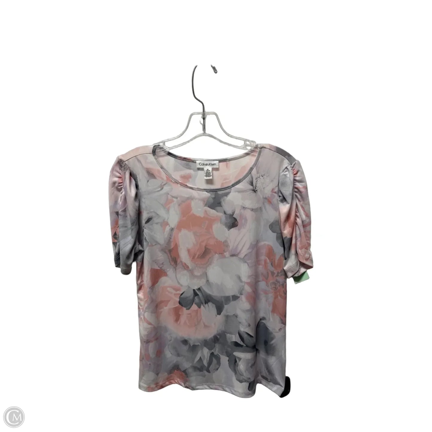 Top Short Sleeve By Calvin Klein In Floral Print, Size: S