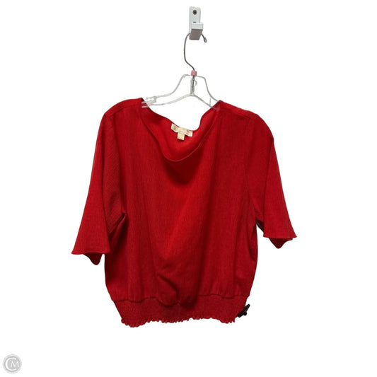 Top Short Sleeve By Michael By Michael Kors In Red, Size: Xl