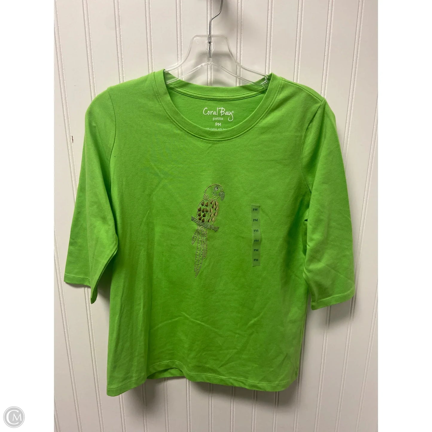 Top 3/4 Sleeve By Coral Bay In Green, Size: M