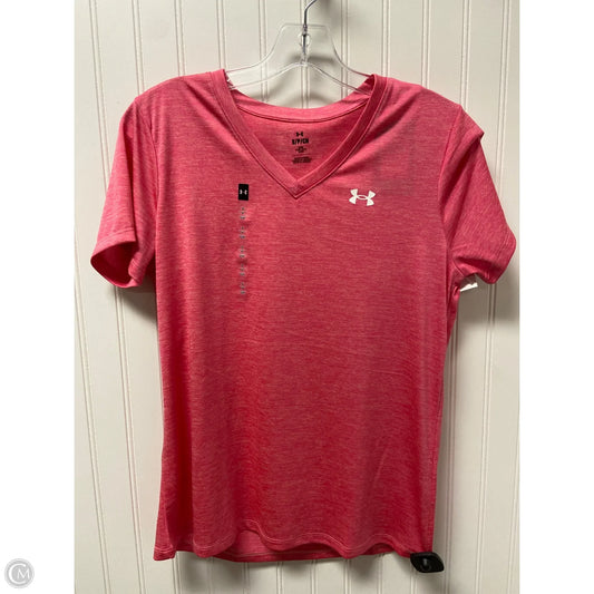 Athletic Top Short Sleeve By Under Armour In Pink, Size: Sp