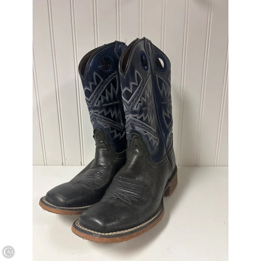 Boots Mid-calf Heels By Cmc In Black & Blue, Size: 7