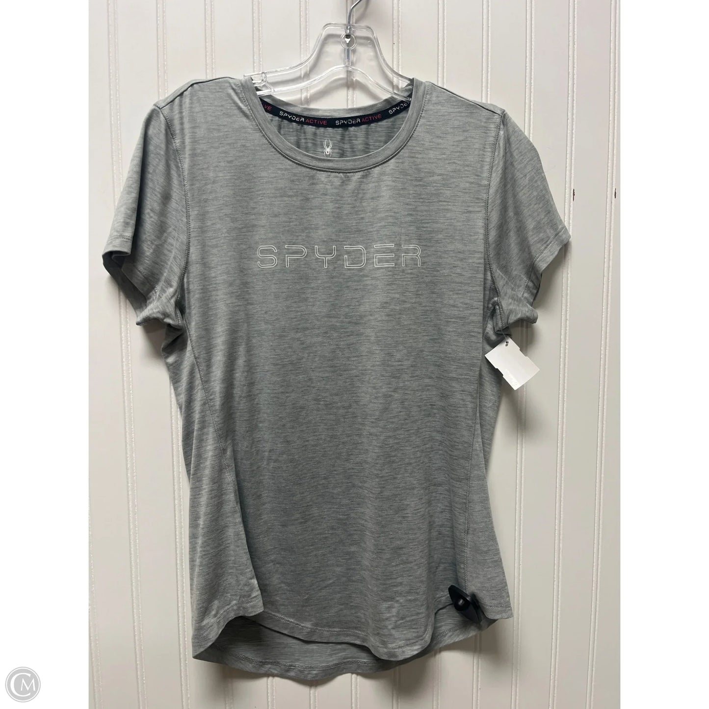 Athletic Top Short Sleeve By Spyder In Grey, Size: M