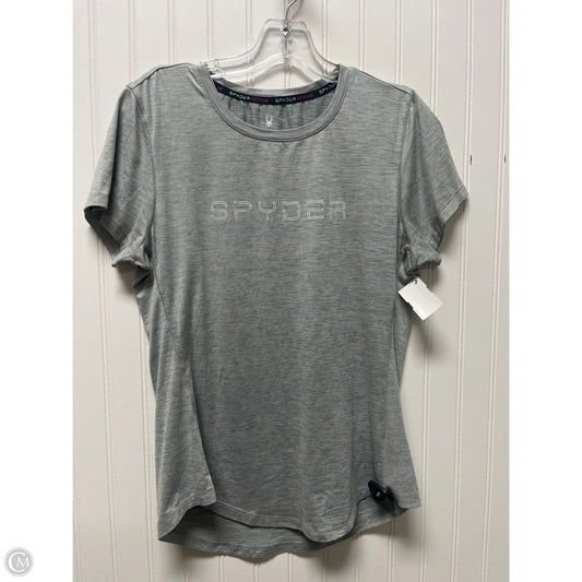Athletic Top Short Sleeve By Spyder In Grey, Size: M