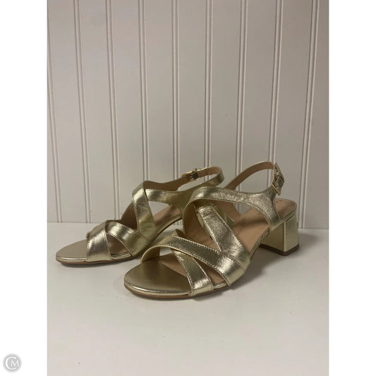 Sandals Heels Block By Talbots In Gold, Size: 7