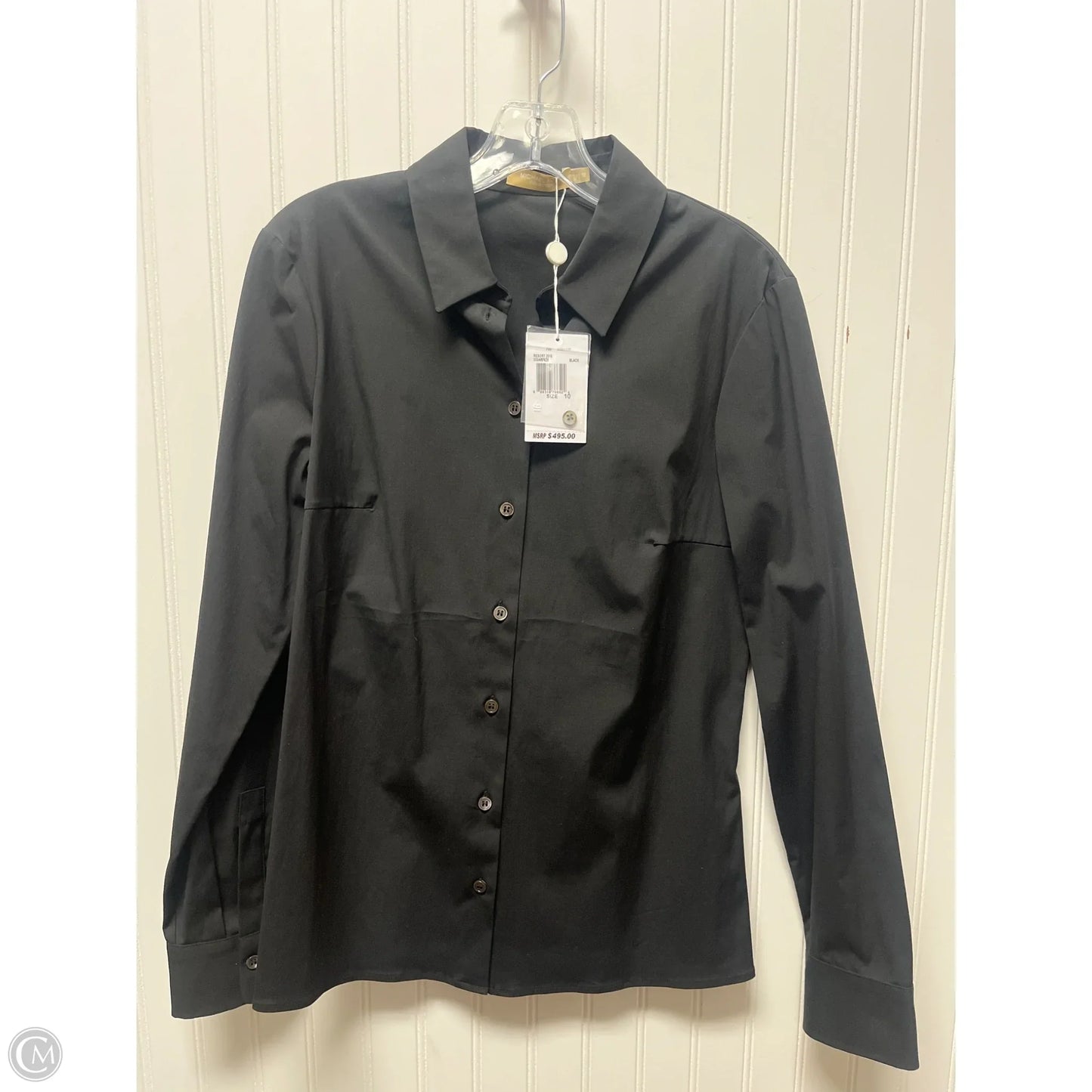 Top Long Sleeve Designer By Michael Kors In Black, Size: M