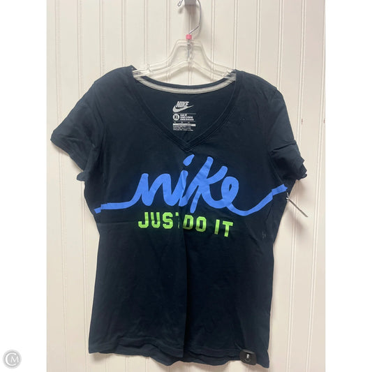 Athletic Top Short Sleeve By Nike In Black, Size: Xl