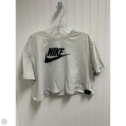 Athletic Top Short Sleeve By Nike In Grey, Size: Xl