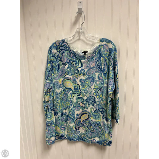Top Long Sleeve By Talbots In Paisley Print, Size: 2x