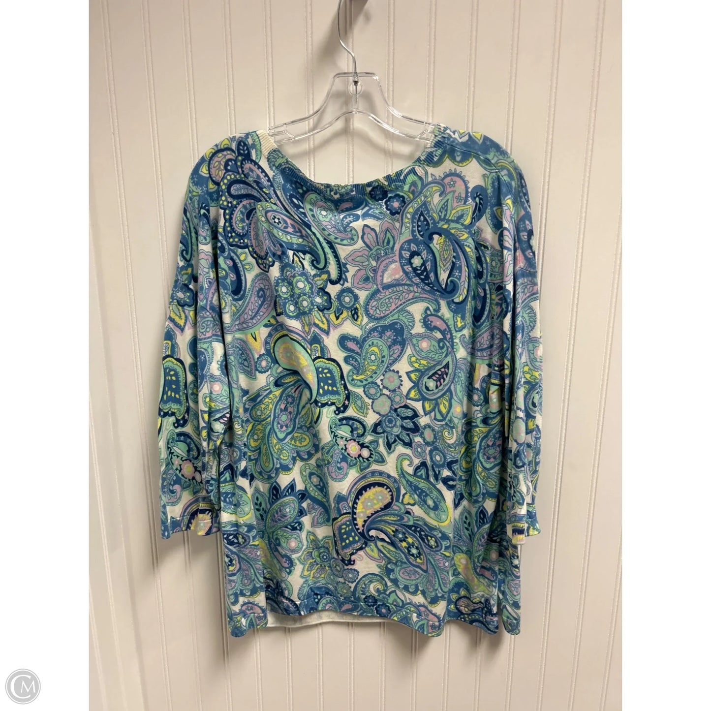 Top Long Sleeve By Talbots In Paisley Print, Size: 2x