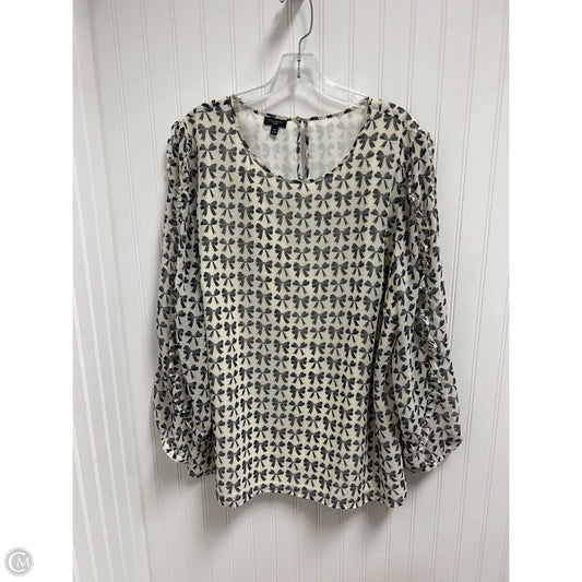 Top Long Sleeve By Talbots In Black & Cream, Size: 2x