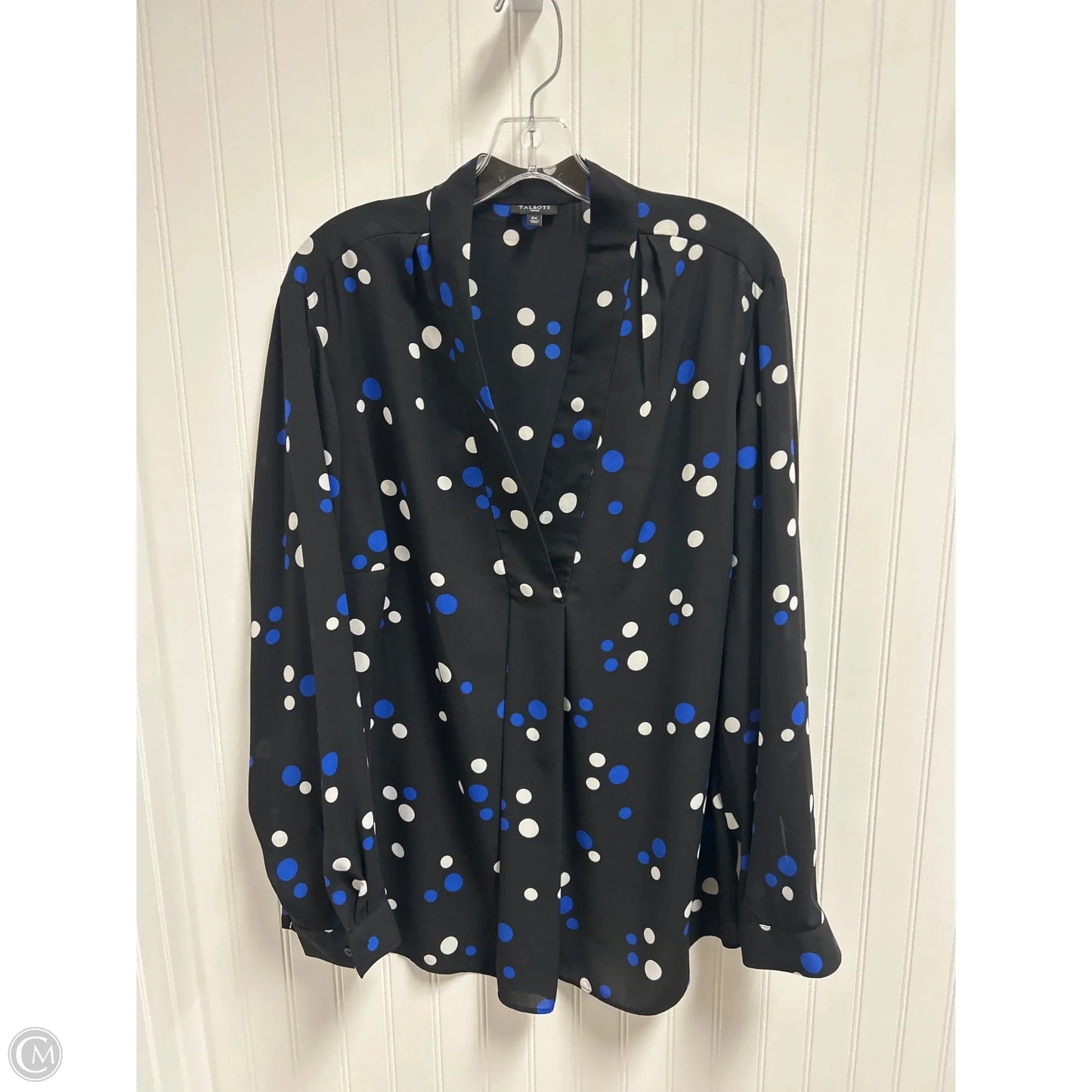 Top Long Sleeve By Talbots In Polkadot Pattern, Size: 2x