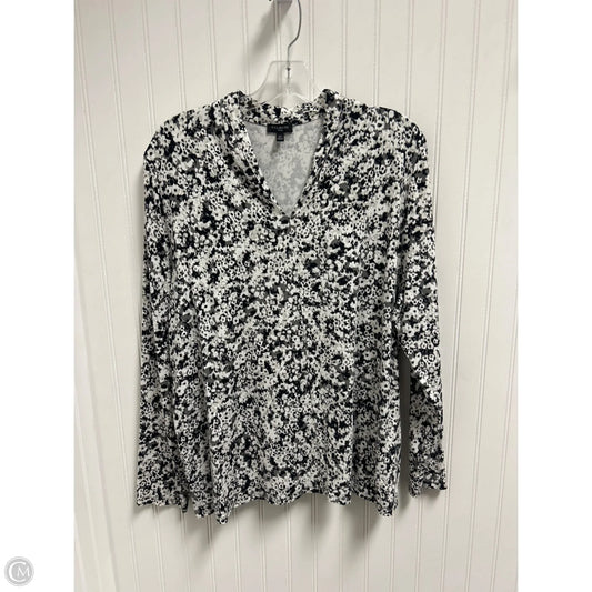 Top Long Sleeve By Talbots In Black & White, Size: 2x