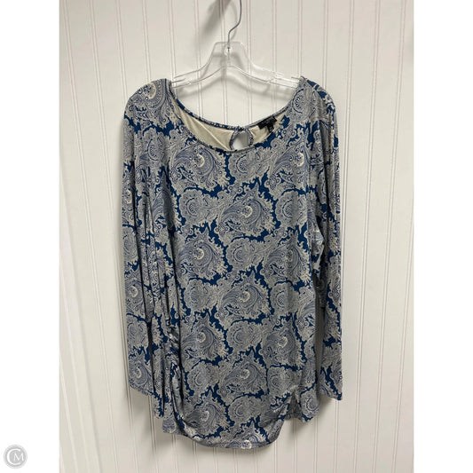 Top Long Sleeve By Talbots In Paisley Print, Size: 2x