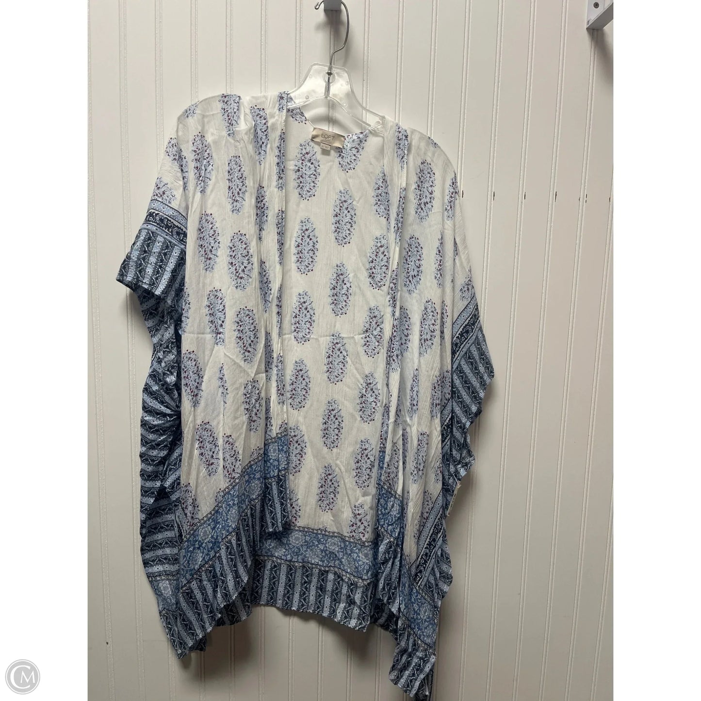 Shawl By Loft In Blue & White, Size: Osfm