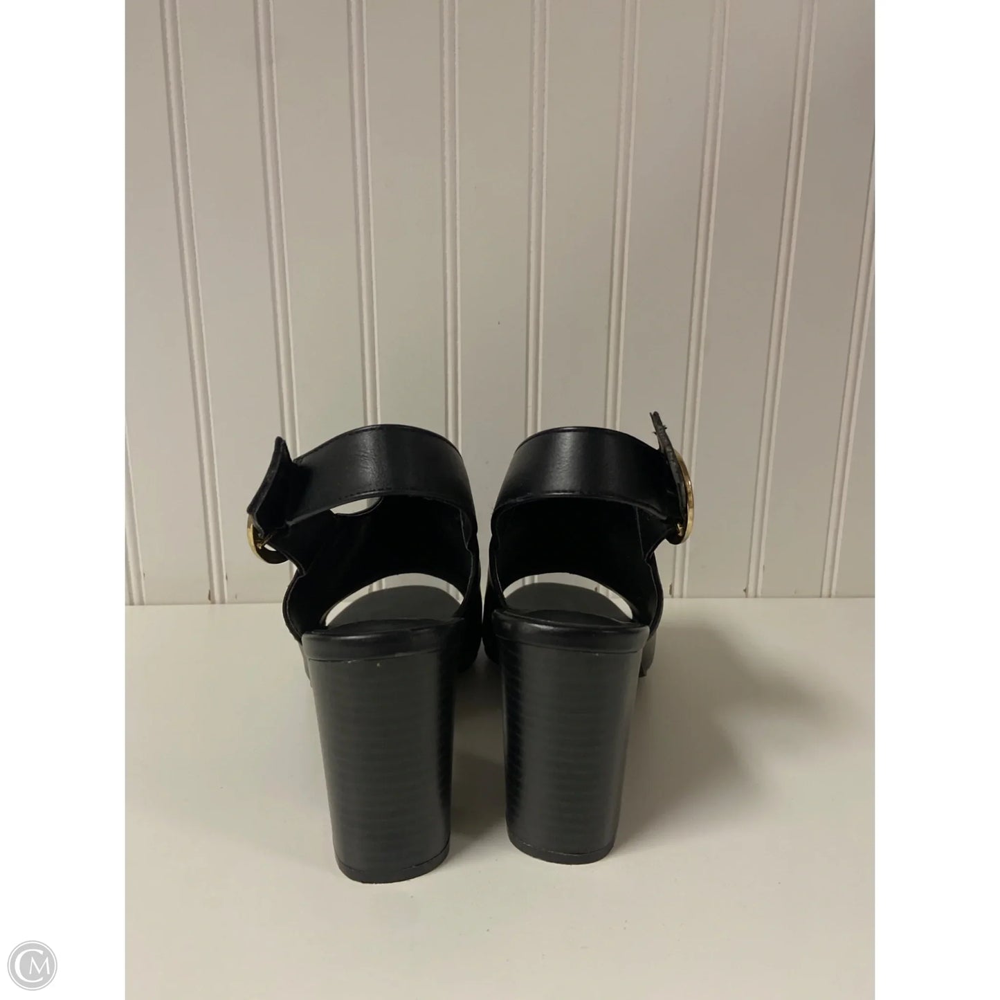 Sandals Heels Block By Clothes Mentor In Black, Size: 10