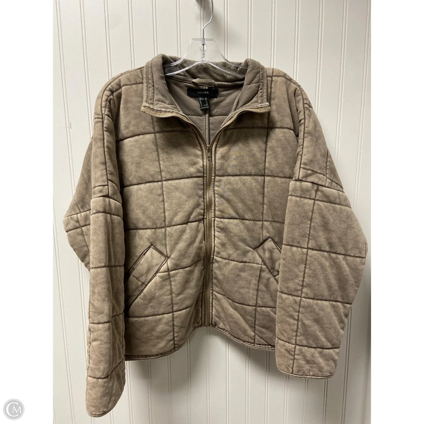 Jacket Puffer & Quilted By Forever 21 In Taupe, Size: Xsp