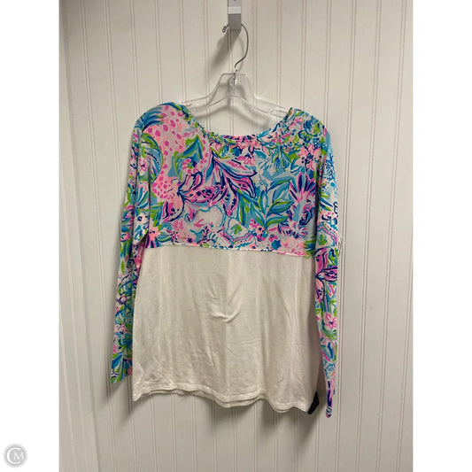 Top Long Sleeve Designer By Lilly Pulitzer In Blue & Pink, Size: S