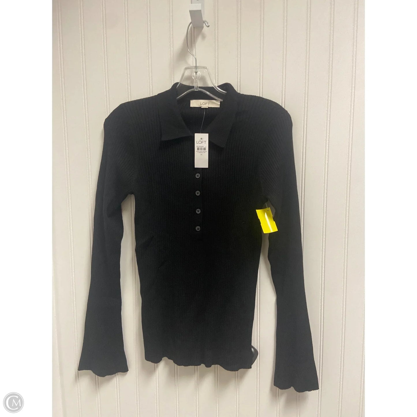 Top Long Sleeve By Loft In Black, Size: M