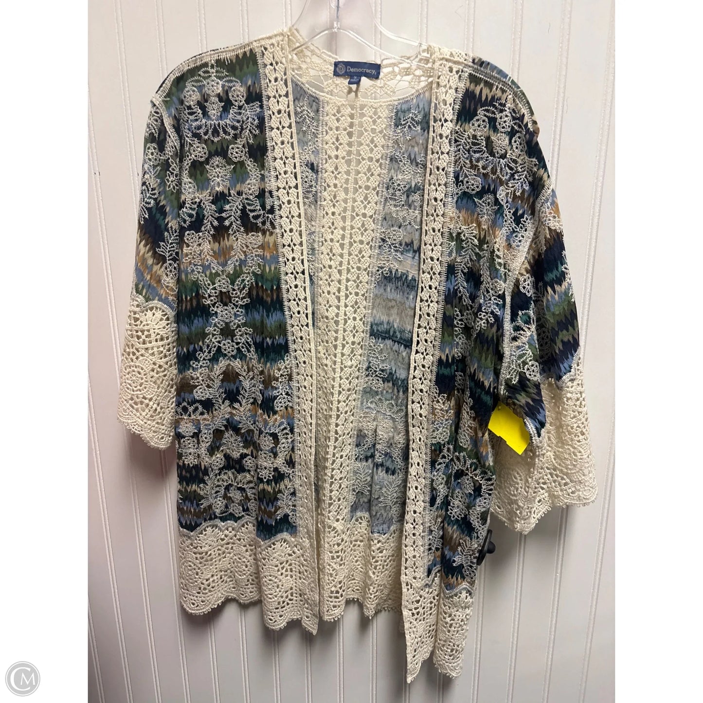 Shawl By Democracy In Cream & Green, Size: S