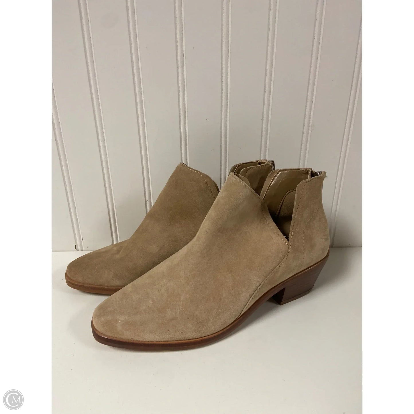Boots Ankle Heels By Vince Camuto In Beige, Size: 8