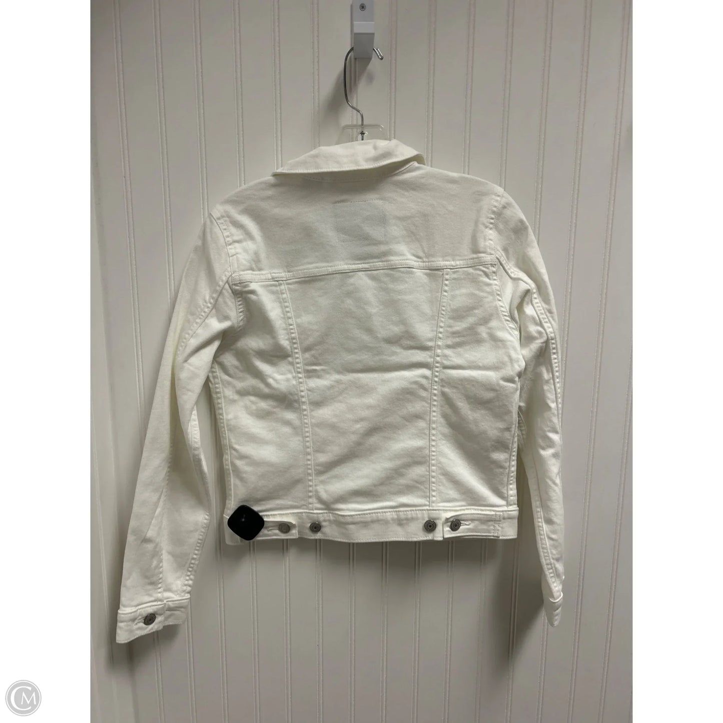Jacket Denim By Levis In White Denim, Size: Xs