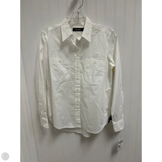 Top Long Sleeve By Lauren By Ralph Lauren In White, Size: Xs