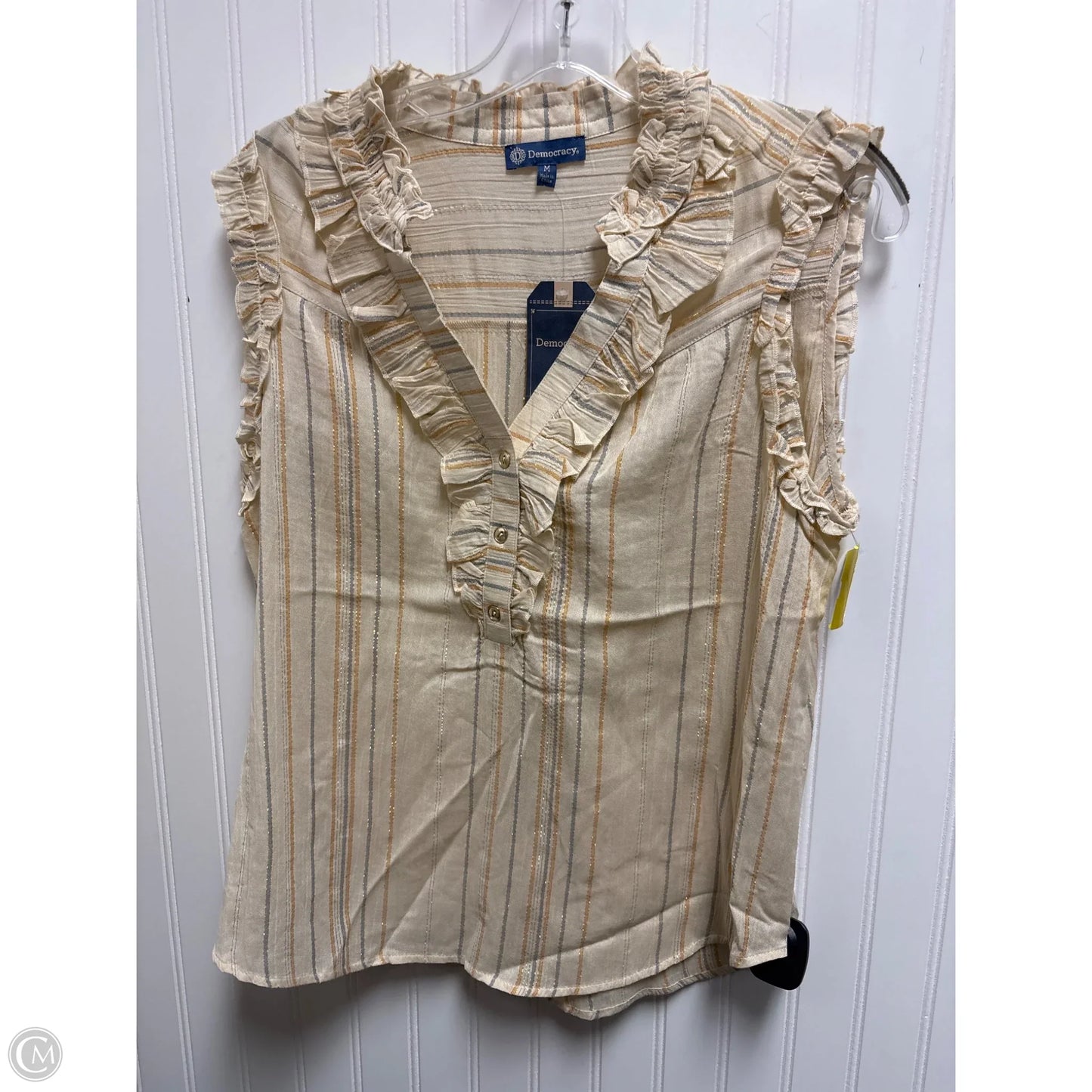 Top Sleeveless By Democracy In Beige, Size: M