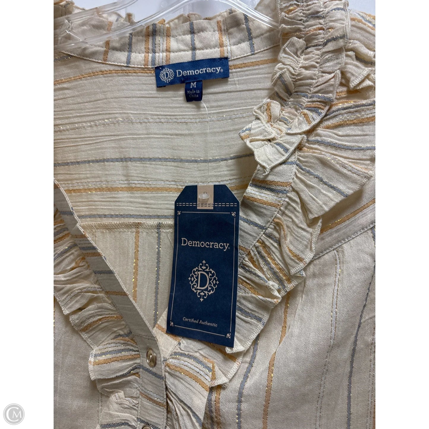 Top Sleeveless By Democracy In Beige, Size: M