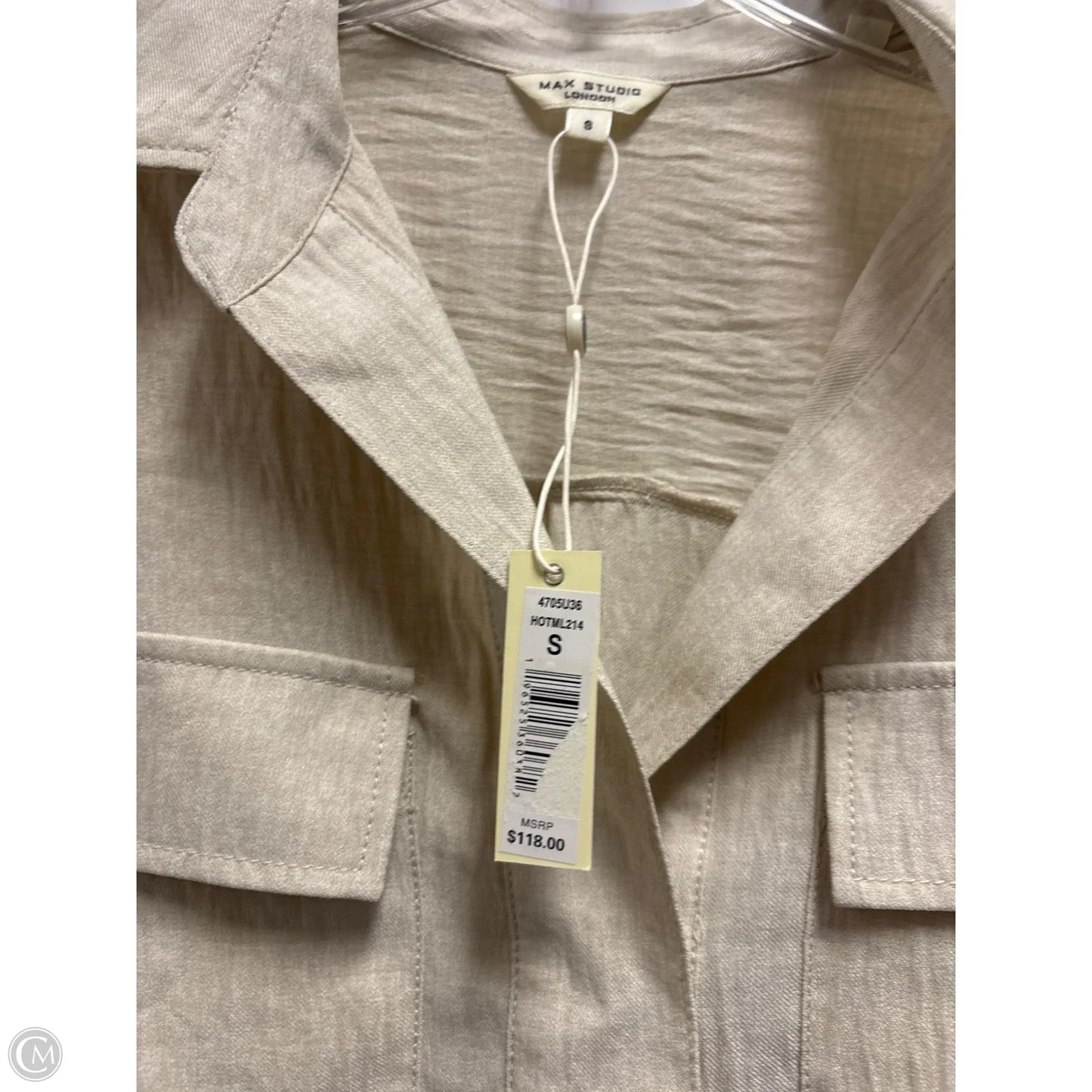 Top Long Sleeve By Max Studio In Tan, Size: S