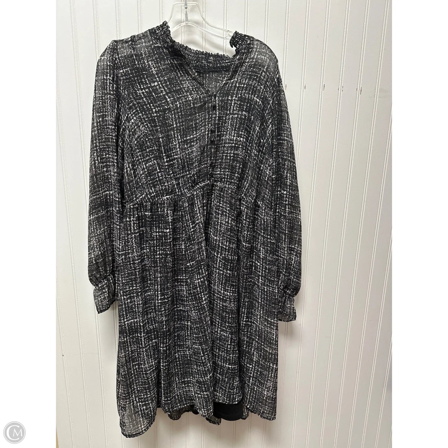 Dress Casual Short By Torrid In Blue & Grey, Size: 1x