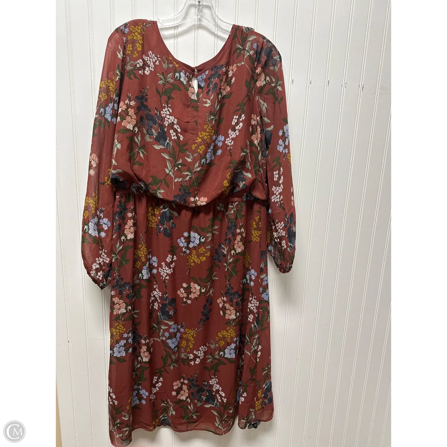 Dress Casual Midi By Chicos In Red, Size: Xl
