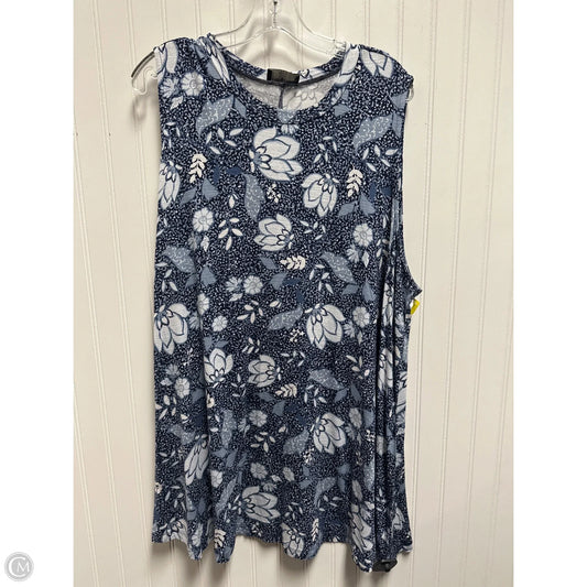 Top Sleeveless By Lane Bryant In Blue & White, Size: 4x