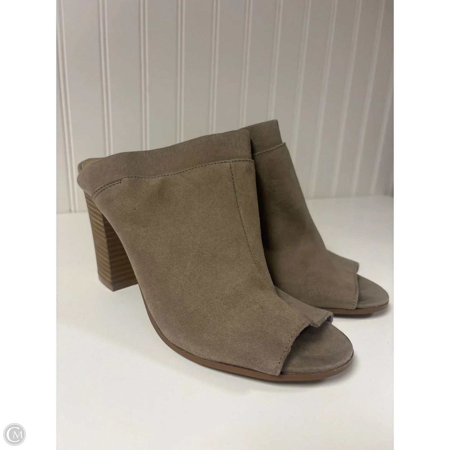 Sandals Heels Block By Madden Girl In Taupe, Size: 8.5