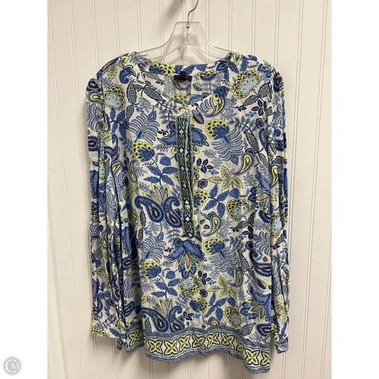 Top Long Sleeve By Talbots In Paisley Print, Size: 1x