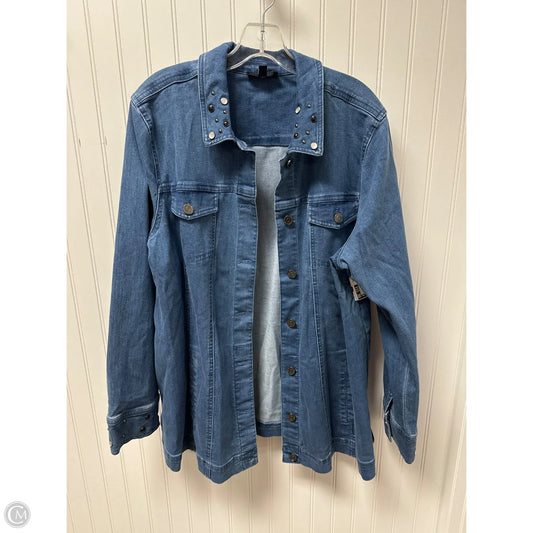 Jacket Denim By Susan Graver In Blue Denim, Size: Xl