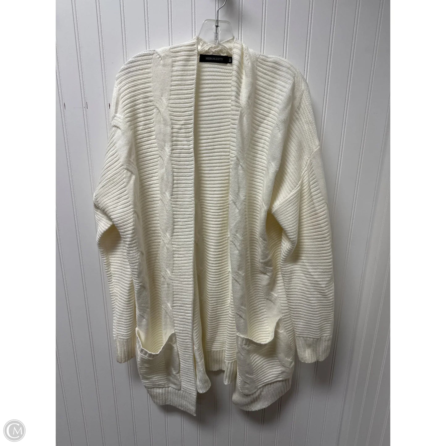 Sweater Cardigan By Merokeety In Cream, Size: Xl