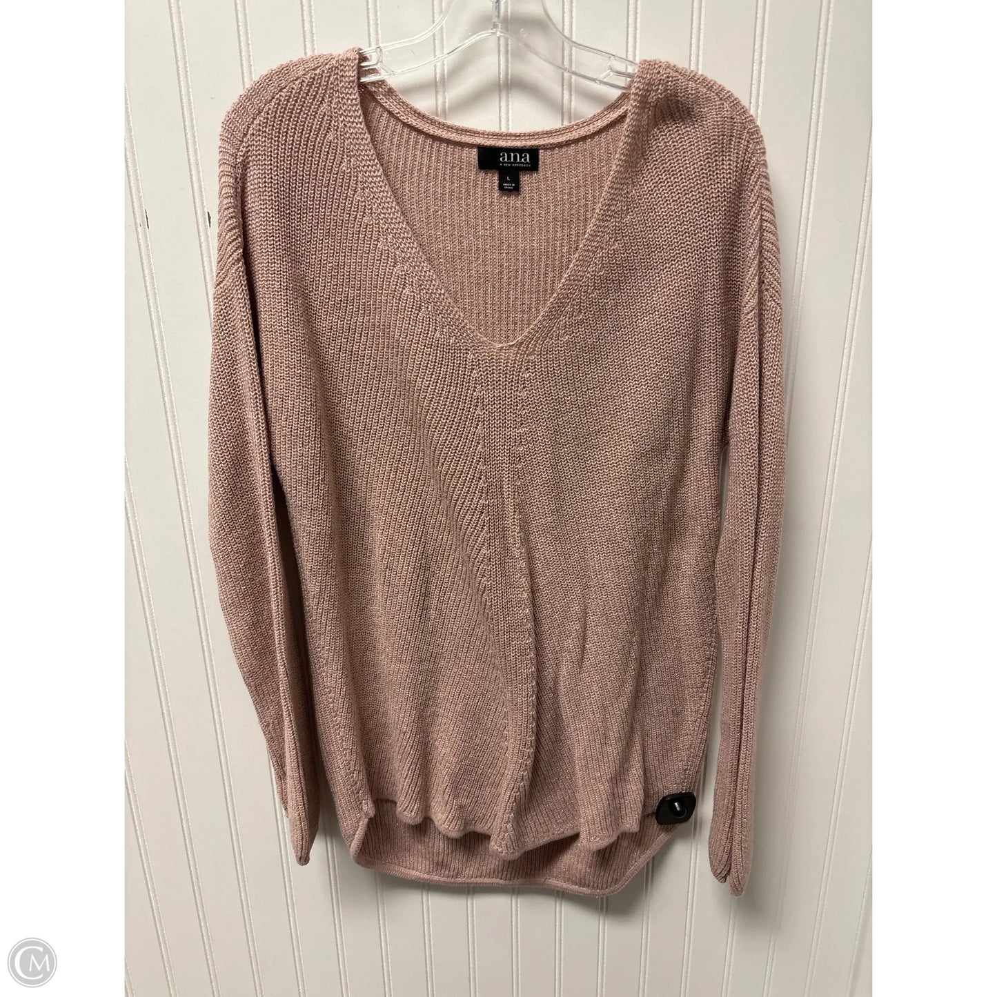 Sweater By Ana In Pink, Size: L