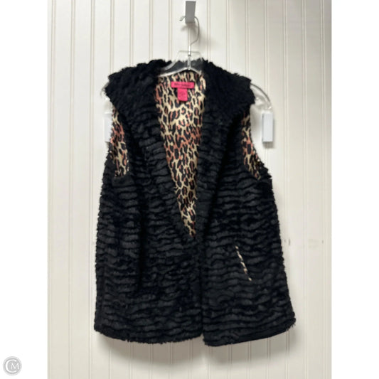 Vest Faux Fur & Sherpa By Betsey Johnson In Black, Size: M