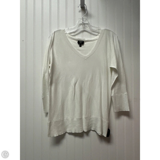 Top Long Sleeve By Talbots In White, Size: M