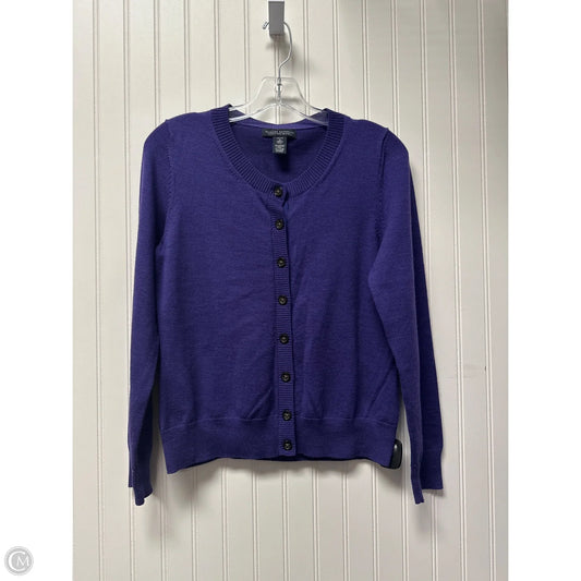 Sweater Cardigan By Banana Republic In Purple, Size: Mp