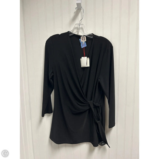 Top Long Sleeve By Anne Klein In Black, Size: L