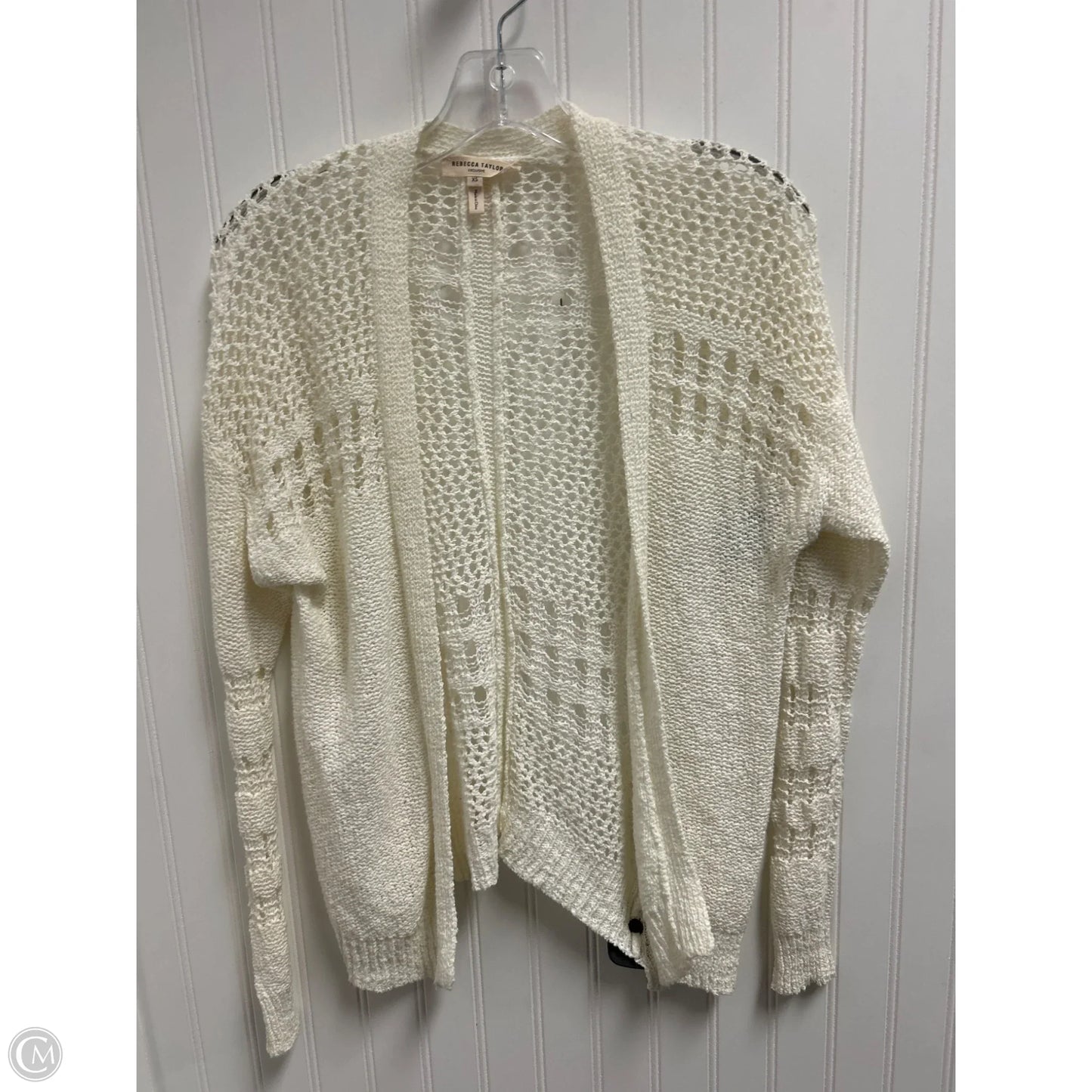 Sweater Cardigan By Rebecca Taylor In Ivory, Size: Xs