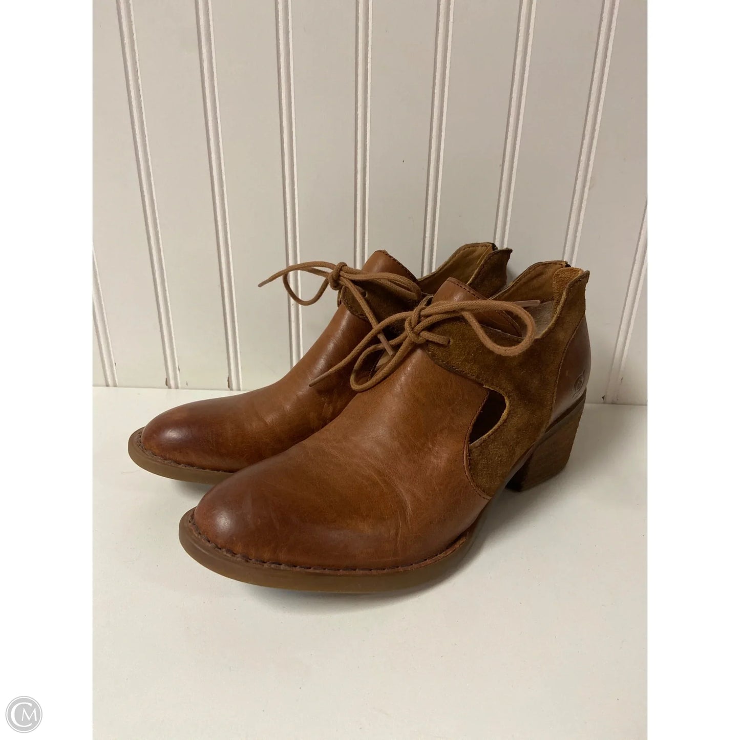 Boots Ankle Heels By Born In Brown, Size: 8