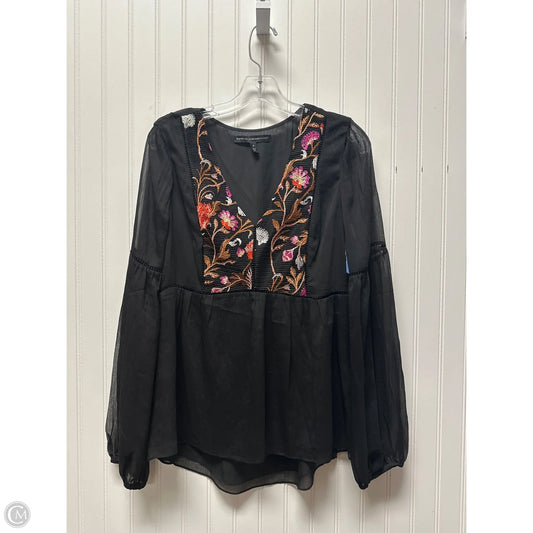 Top Long Sleeve By White House Black Market In Black, Size: M
