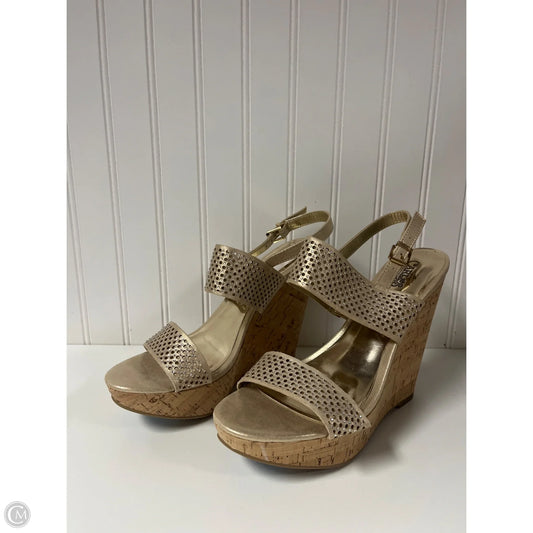 Sandals Heels Wedge By Carlos By Carlos Santana In Gold, Size: 11
