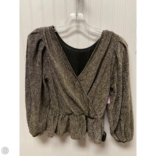 Top Long Sleeve By Astr The Label In Black & Gold, Size: Xs